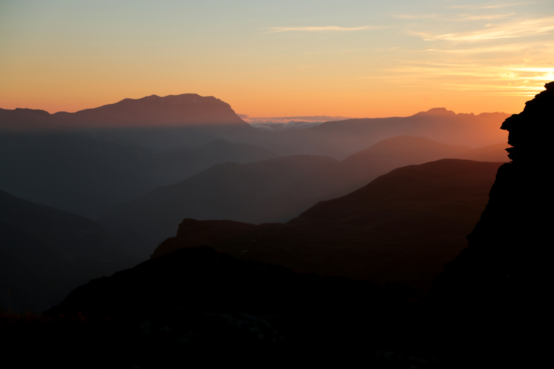 Coucher de soleil dos à la Meije... C'est sympa aussi !