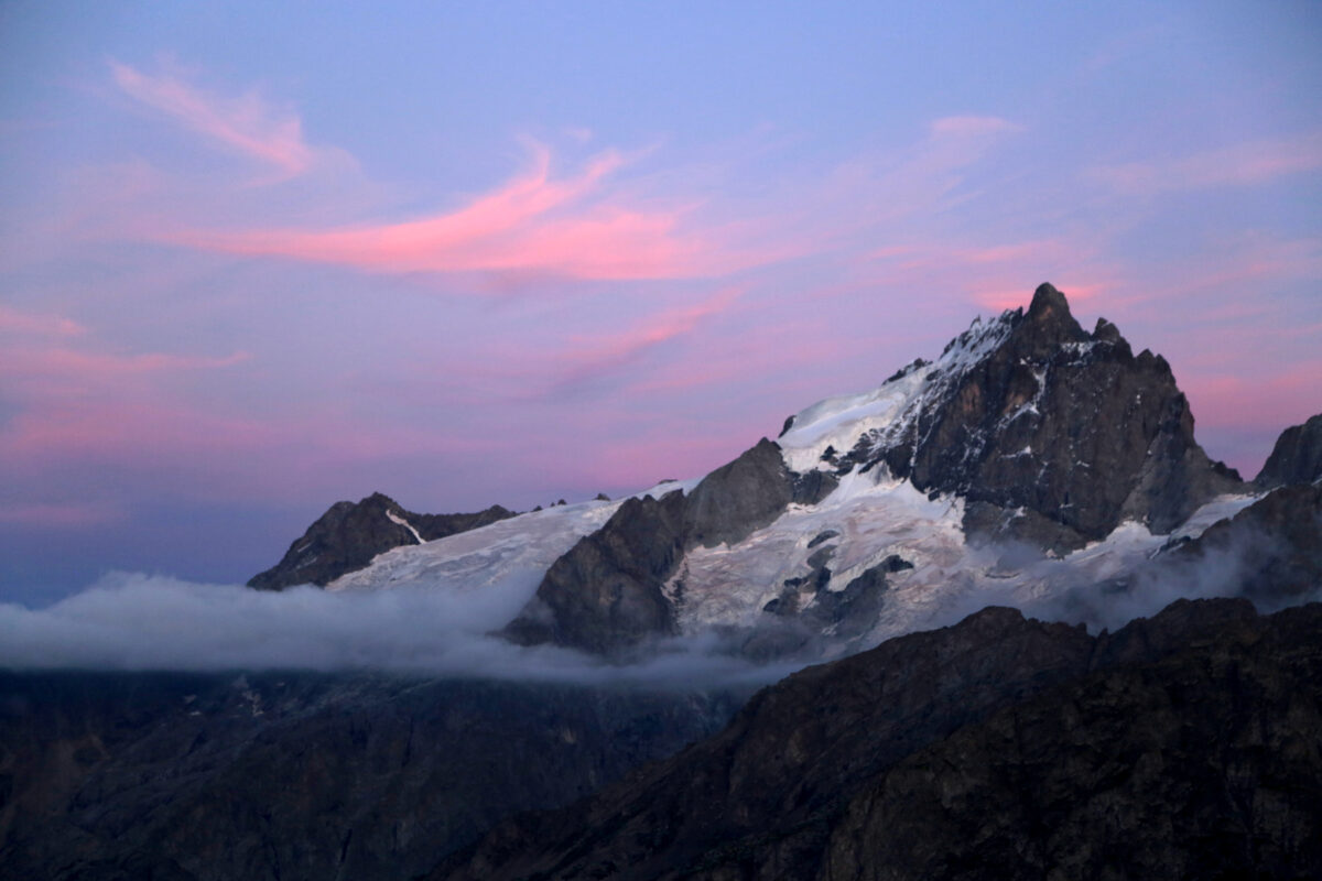 Coucher de soleil sur la Meije